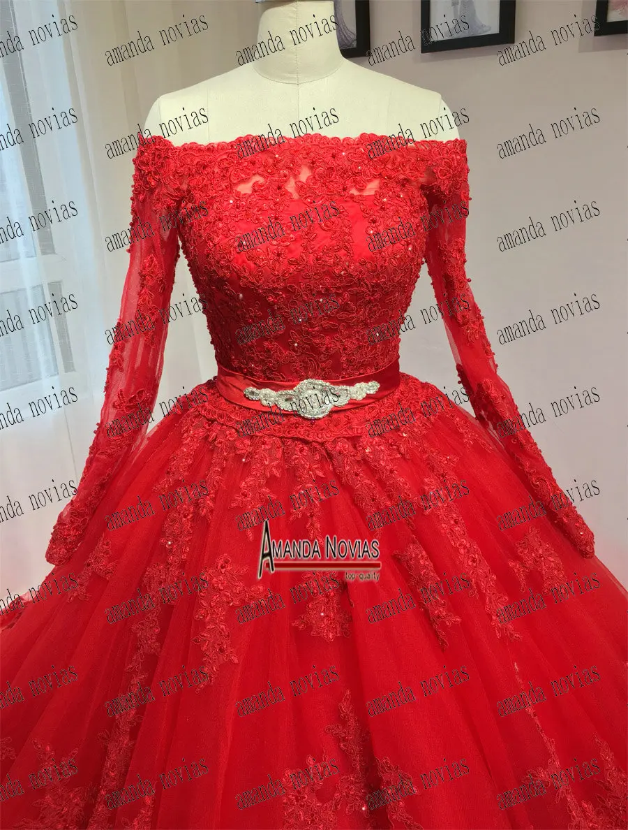 Vestido de novia rojo de larga, vestido de baile hinchado, patrones más nuevos, 2018 - AliExpress
