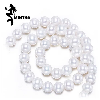 

MINTHA Pearl Jewelry,natural pearl necklace 9-10mm, Nearly round pearl necklace for women CLASSIC Necklace choker necklace