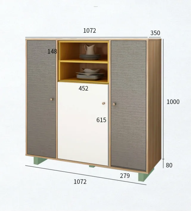 Луи моды гостиной шкафы, скандинавские еда сбоку хранения простой современный твердой древесины японский стиль кухонные чаши