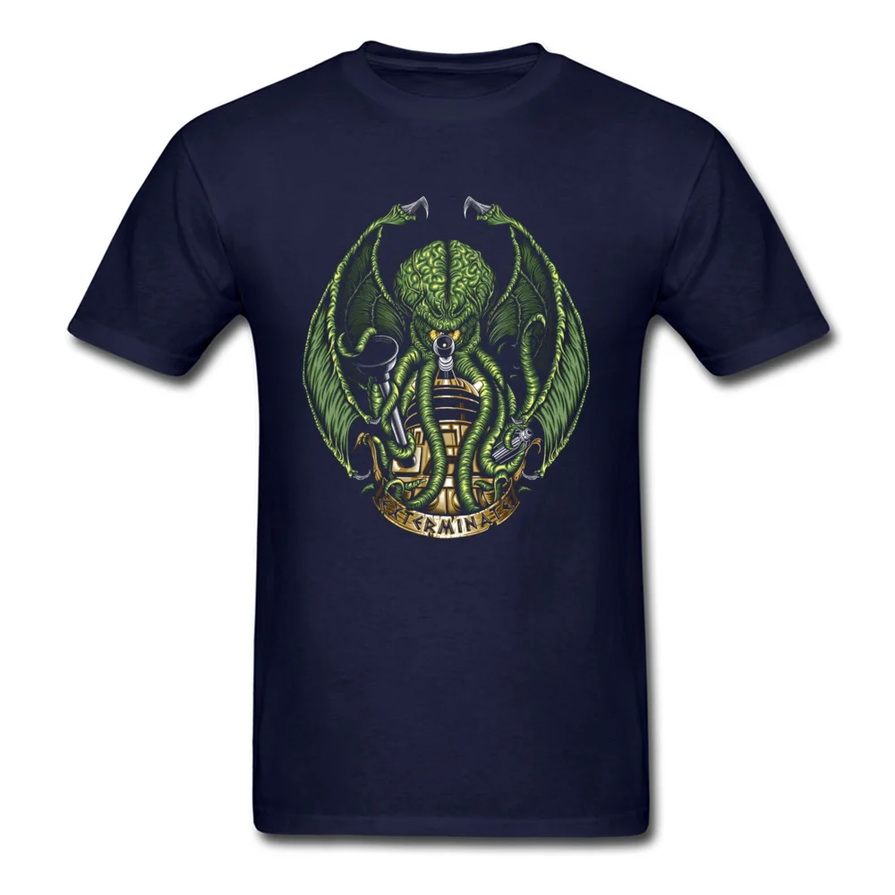 cthulhu exterminates 11406 Print T-shirts for Men All Cotton ostern Day Tops Tees Clothing Shirt Short Sleeve Hip Hop Crewneck cthulhu exterminates 11406 navy
