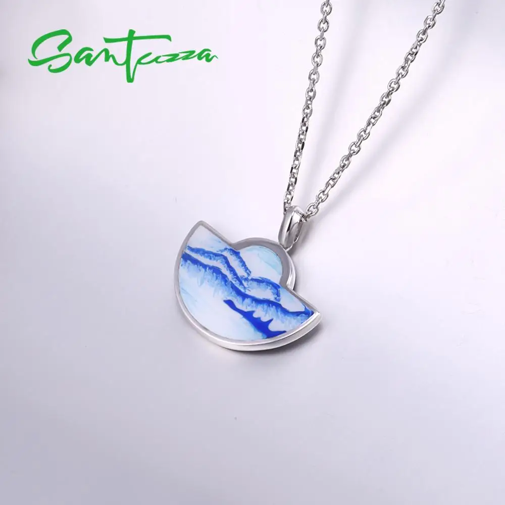 Женский серебряный кулон SANTUZZA из серебра 925 пробы с голубыми горными и морскими
