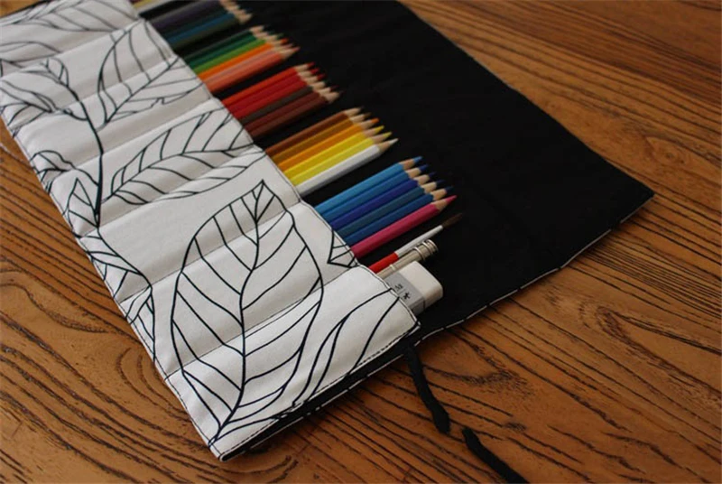 Emoshire Pencils cotton canvas cloth color lead pencil sketch student pen pen with large capacity pencil pencil case (14)