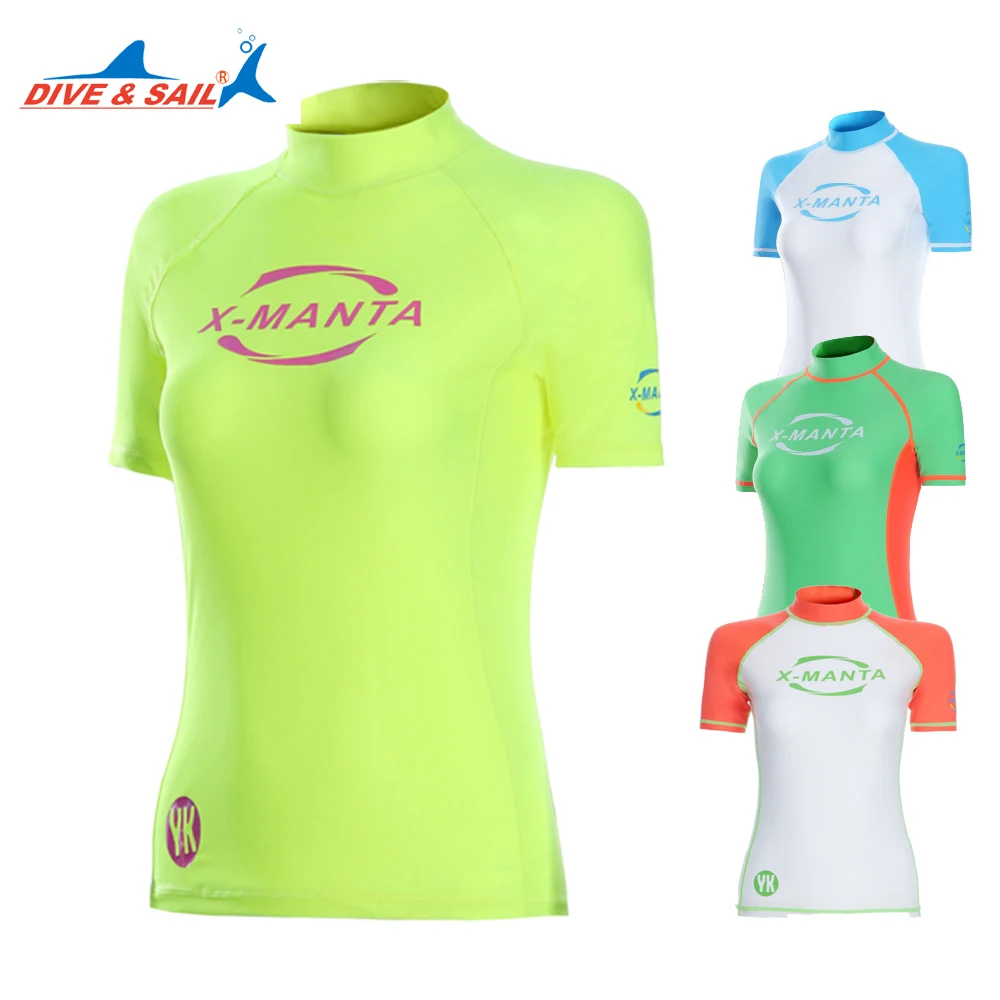 Dive&Sail rashguard for girls Top short sleeve UV Rash Guard Beach