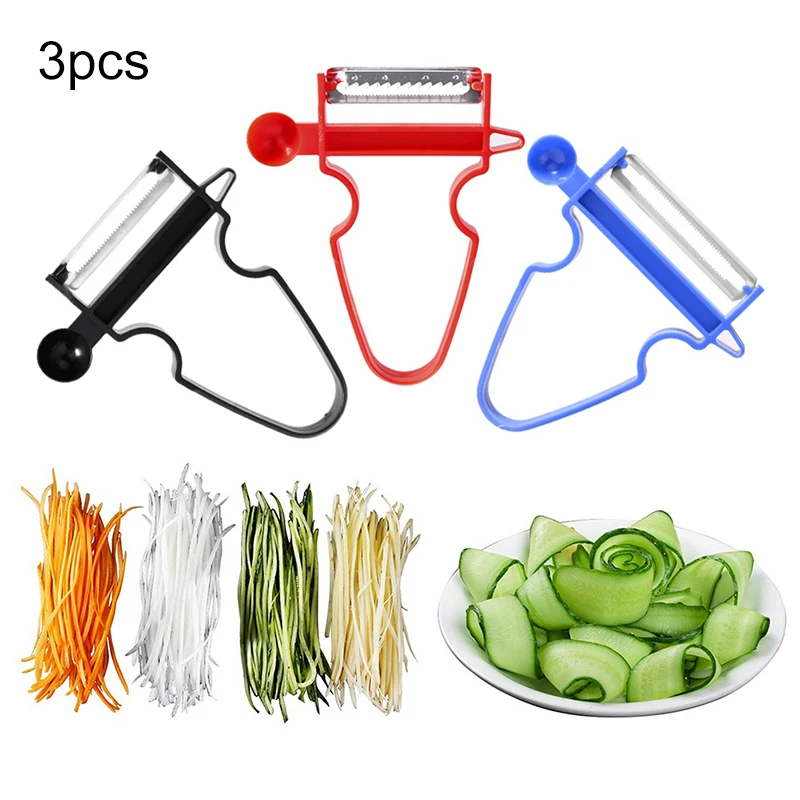 

3 Pcs Set Slicer Shredder Peeler Julienne Cutter Multi-purpose Peel Stainless Steel Blade Grater Kitchen Trio Tools Peeler Set