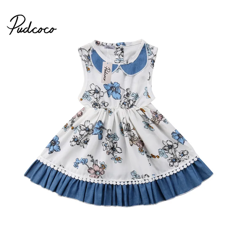 Vestidos/летнее платье для девочек; коллекция 2019 года; новое модное платье принцессы с цветочным рисунком; Детский костюм; одежда для детей;