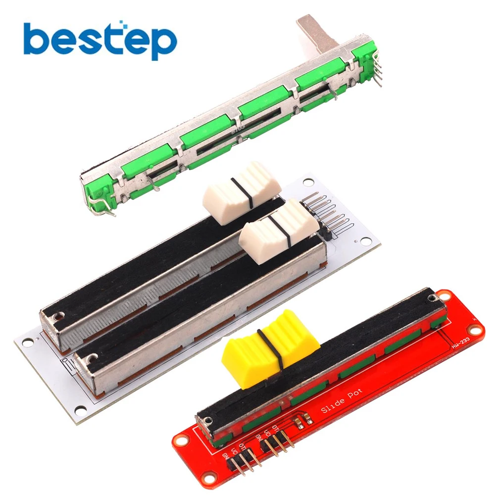 

Electronic Building Block 10K Double Row Sliding Linear Potentiometer Module For Arduino Mixer Linear Sliding Resistance