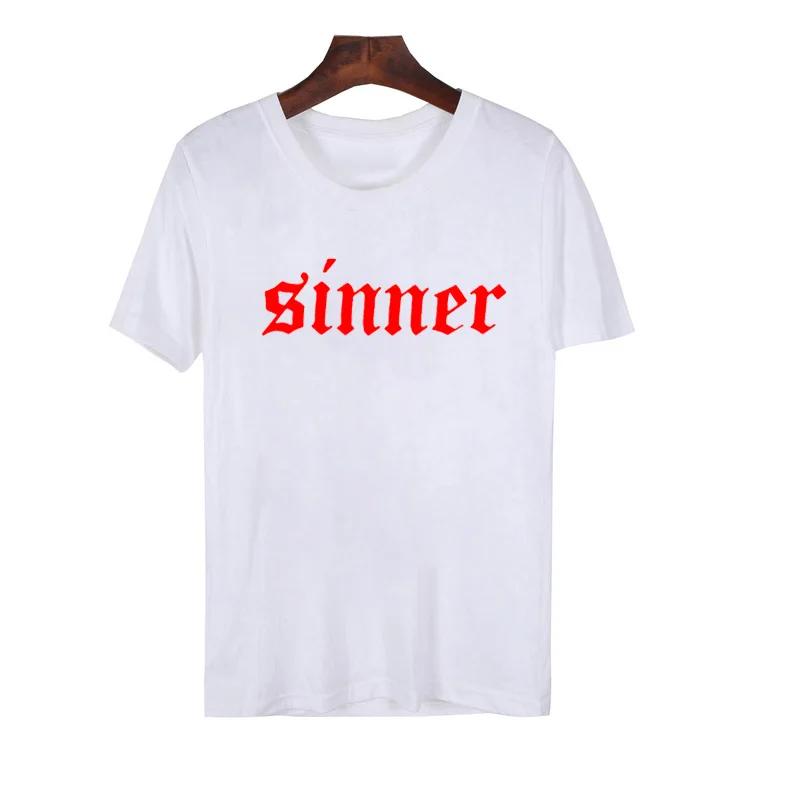 Футболка Skuggnas Sinner Женская хлопковая летняя рубашка с круглым вырезом в стиле