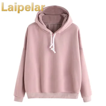 

Autumn Sweatshirts For Women 2018 Pink women's Gown With A Hood Hoodies Ladies Solid Long Sleeve Casual Hooded Harajuku Clothes