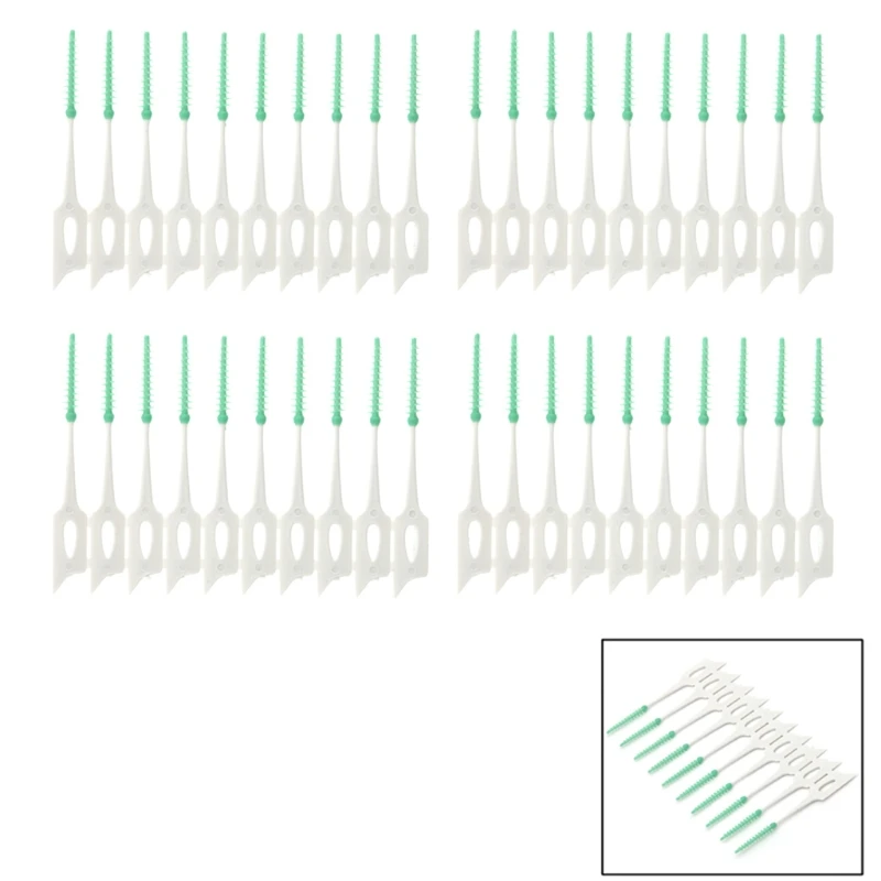 40 шт. мягкая чистка между межзубной нитью щетки для зубов инструмент для ухода за полостью рта