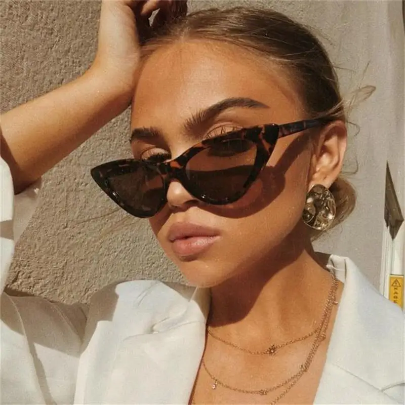 

2019 Vintage Women Sunglasses Cat eye Eyewear Brand Designer Retro Sunglass Female Oculos de sol UV400 Shade Points