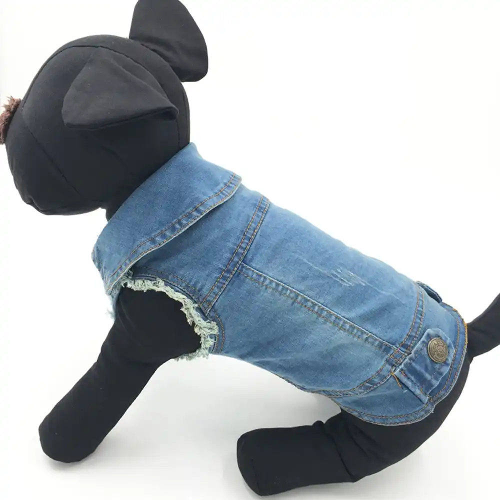 denim dog vest