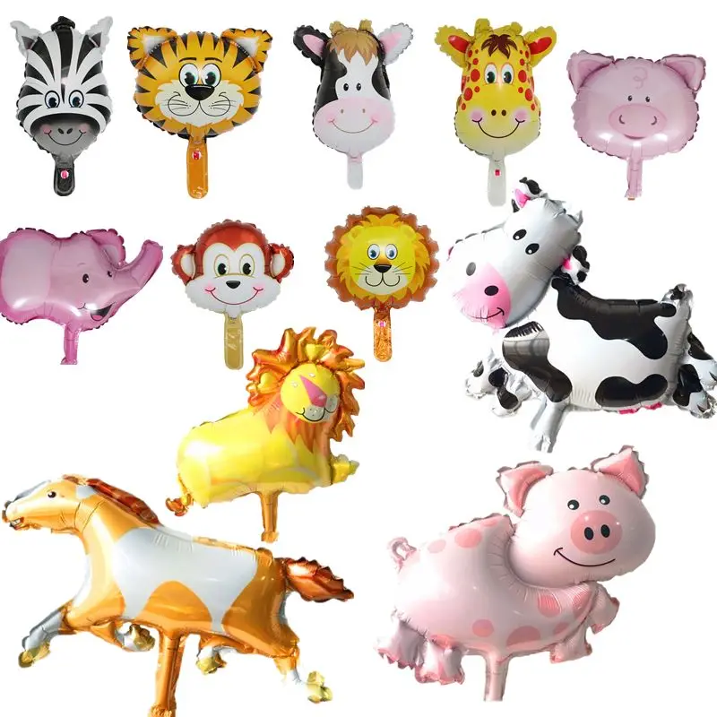 

1pcs/lot Kids Balloon Party Supplies Baby Show Mini Party Air Inflatable Foil Balloons Cartoon Birthday Decorations Animal Head