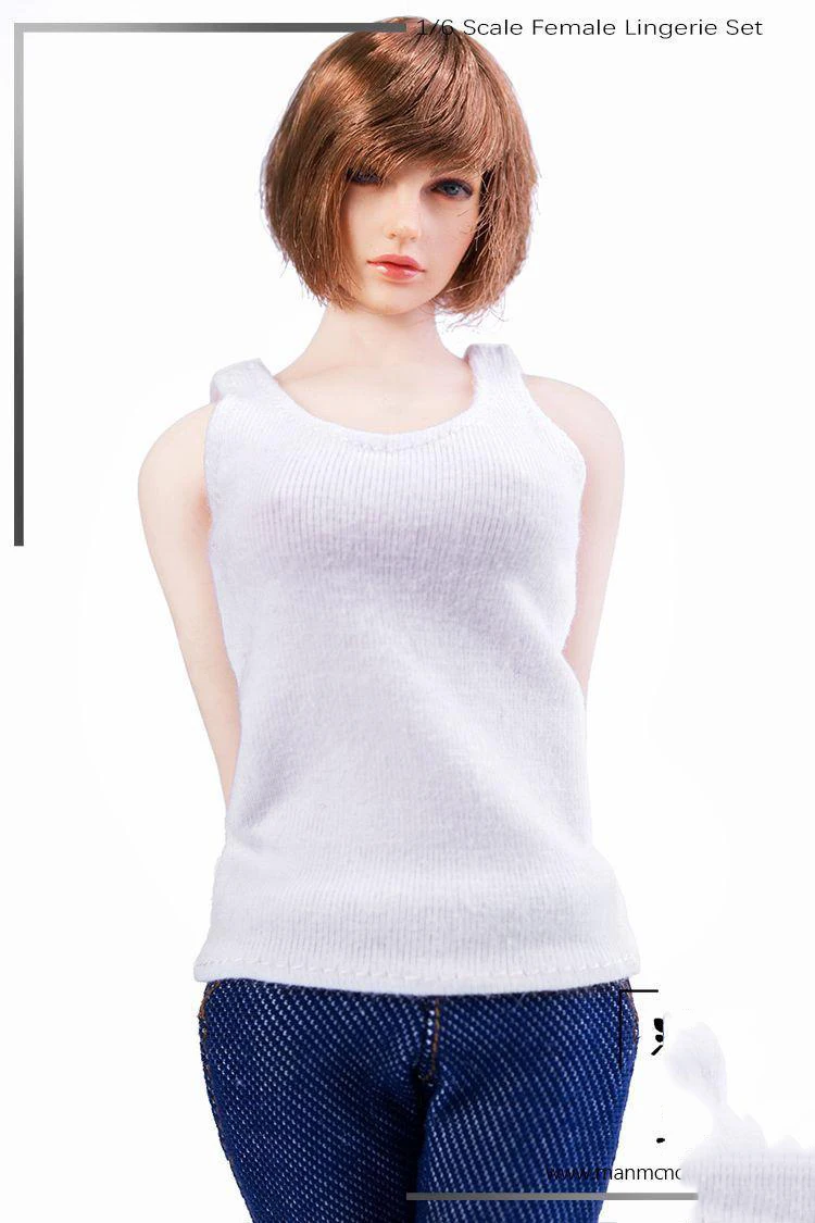 

1/6 Male Female Action Figures White Cotton Vest Models