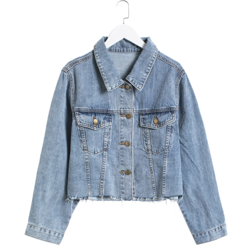EGGKA Autumn Denim Coats And Jackets Women Jeans Coat Basic Bomber Jacket Long Sleeve Pullover Harajuku Tops Winter Overcoat |