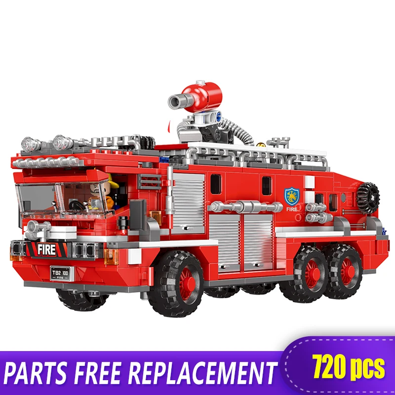 

XINGBAO 03030 Fire Fighting Car 720 pcs Model Building Blocks Assembled Fire Hero Boy Children's Toys Gift Compatible With LOGO