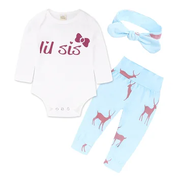 

Kids TALES new 2017 spring and autumn ebay outbreak of children's clothing sales cute children's deer suit + hoop three-p