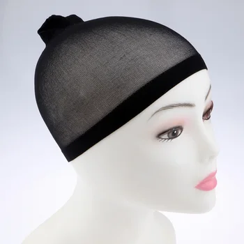 100Pcs Wholesale Breathable Black Spandex Dome Cap Mesh Hair Net for Making Wigs Snood Stretchy Wig Cap 5