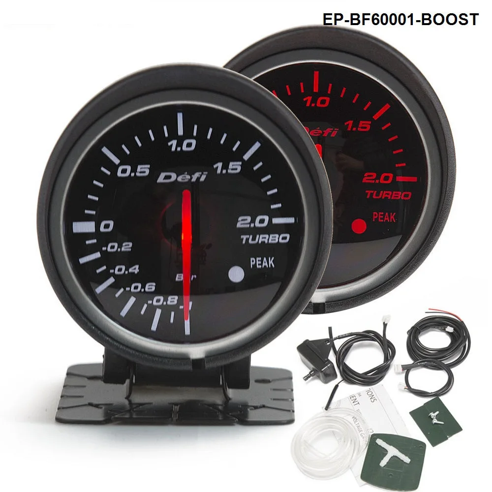 Najtaniej BF 60mm wskaźnik wzmocnienia wysokiej jakości wskaźnik Turbo z czerwonym i białym światłem dla Audi TT S3 A3 03 06 Seat Leon EP BF60001 BOOST