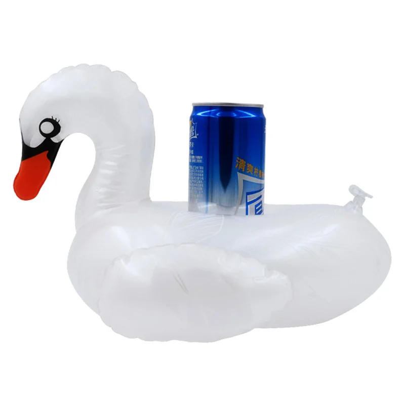 1 шт./лот надувной Лебедь подстаканник Белый лебедь плавающие подставки для напитков надувные подставки вечерние игрушка