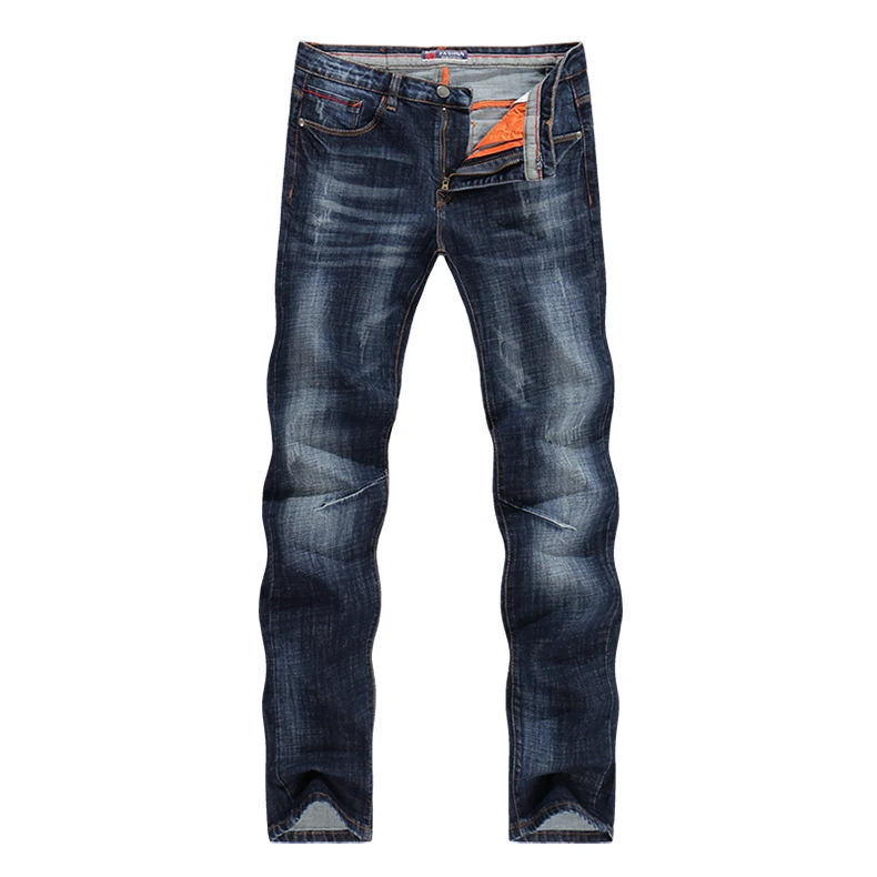 KSTUN известный бренд джинсы мужские классические прямо полнят случайные бизнес мужские штаны темно - синий деним хлопок весной и осенью