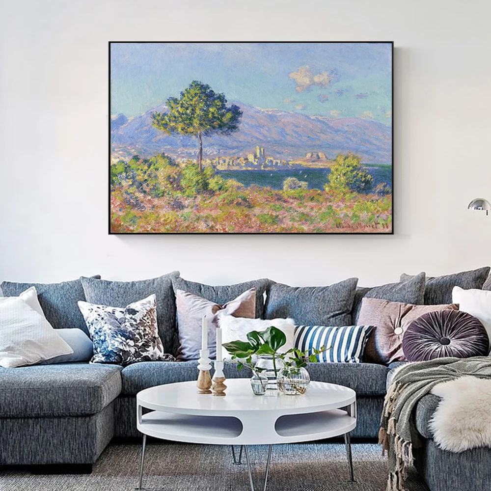 ANTIBES VUE DU PLATEAU NOTRE DAME Знаменитая Картина на холсте Импрессионистский пейзаж Клод