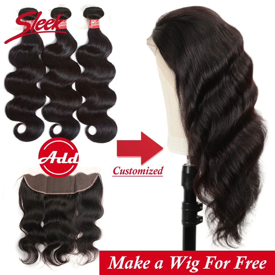 

Sleek Remy Body Wave Lace Closure Human Wigs 8-28 Inch Free Customized By Brazilian Body wave Human Hair Bundles With Frontal