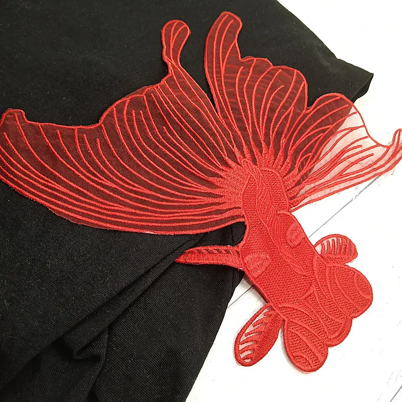 Embroidery Goldfish Patch Embroidered Fish Patches (7)