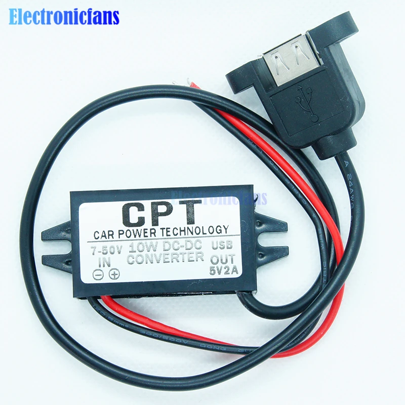 

USB Car Power Supply Module DC-DC 7-50V to 5V 2A 10W Buck Converter module or micro usb Step Down Power Output Adapter low heat