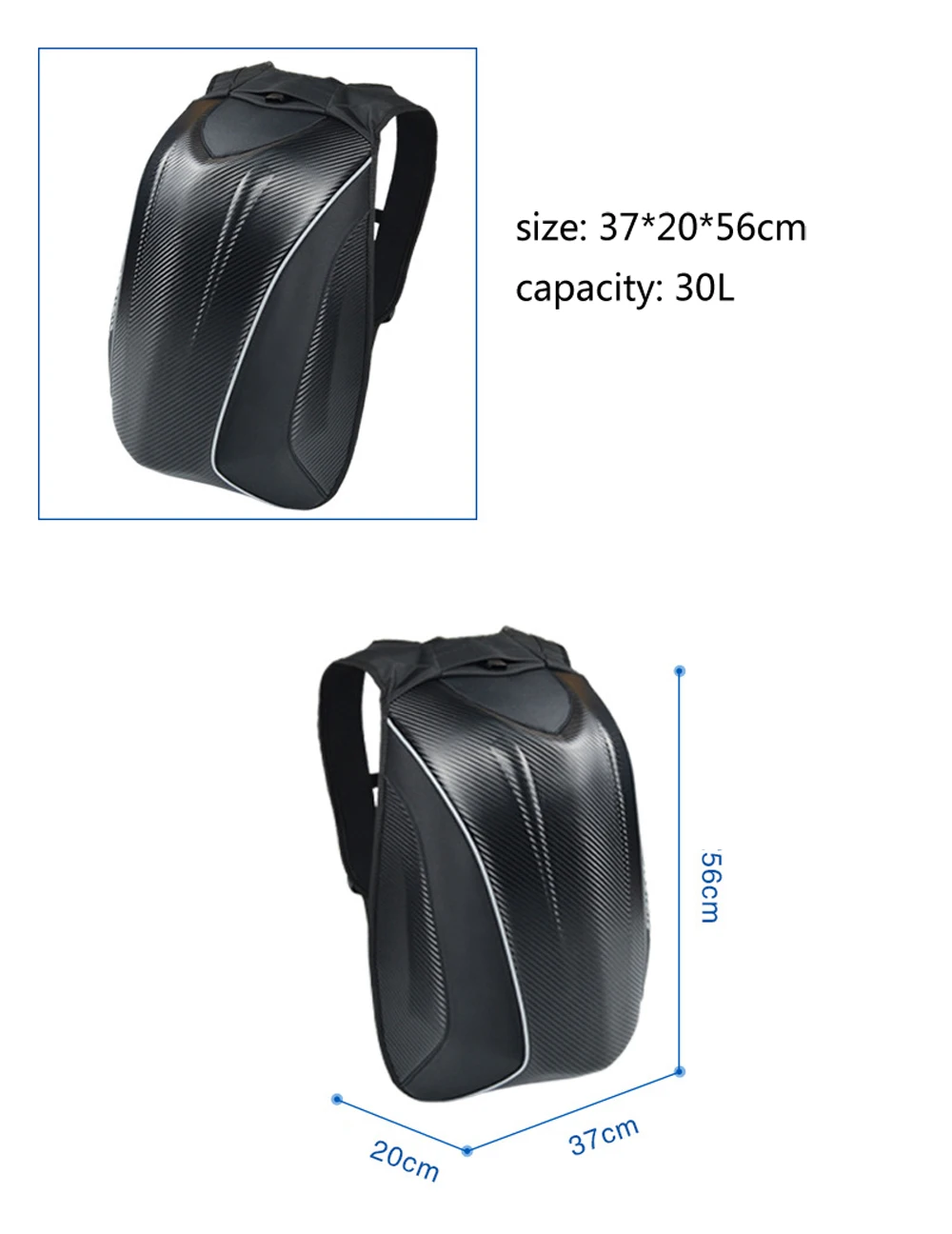 Мотоциклетный рюкзак 30л, сумка для шлема из углеродного волокна, сумка для мотокросса, гонок, светоотражающая Водонепроницаемая мотоциклетная двойная сумка на плечо