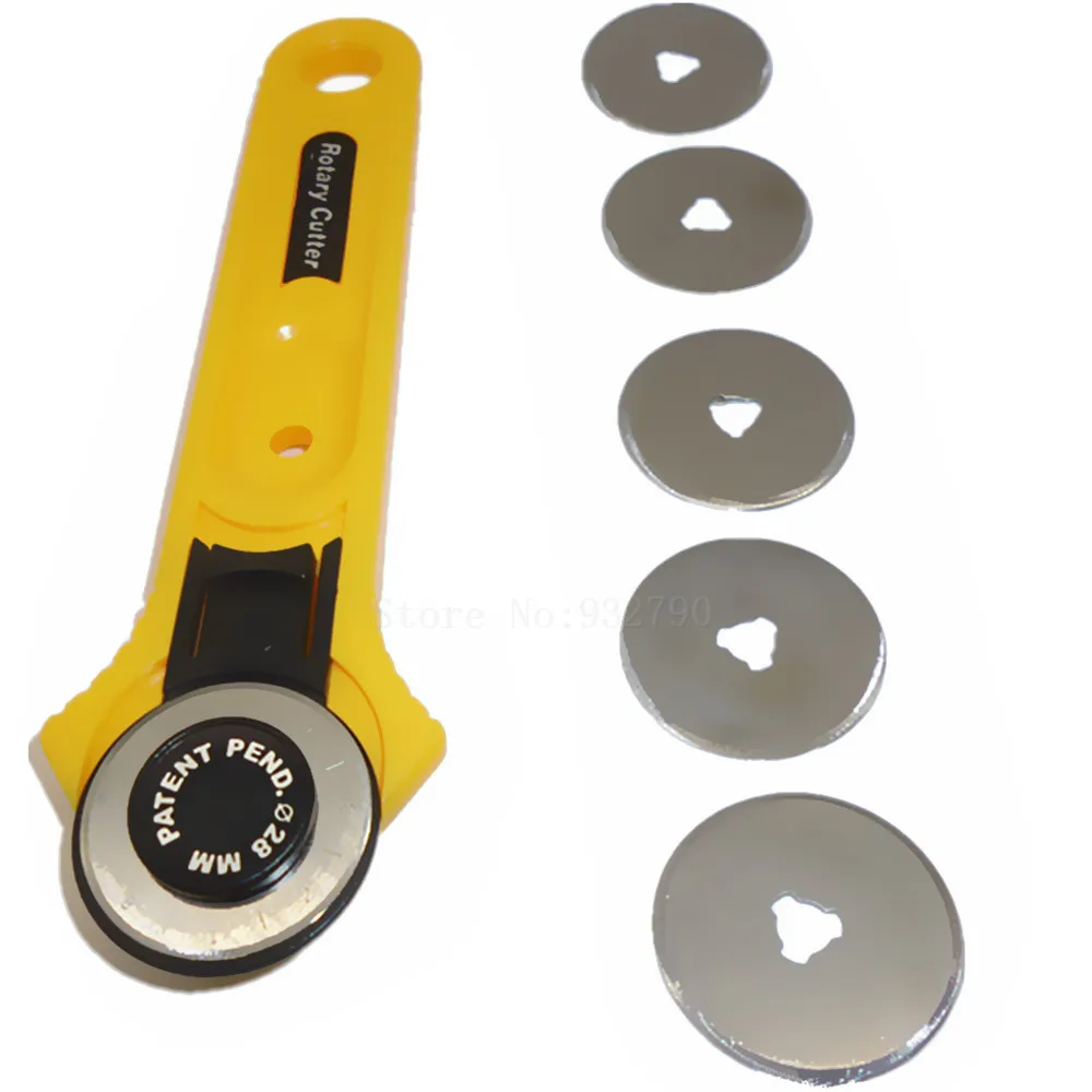 

28mm Rotary Cutter With 5pcs Rotary Cutter Blades Sewing Quilting Craft Cut Off Fabric Paper Vinyl Patchwork Leather Spare Blade
