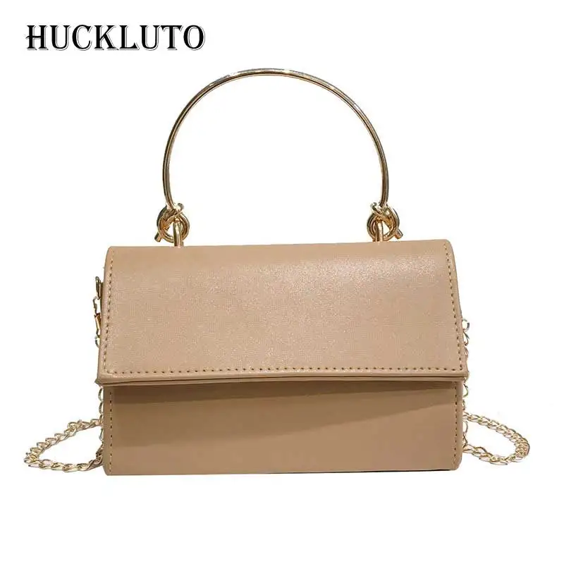 

HuckLuto Brand 2019 New Promotion Sale Fashion Luxury Retro Chain Black Small Handbag PU Leather Women's Shoulder Messenger Bag