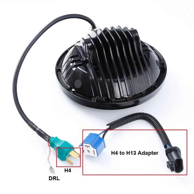 1 Pair 7 Inch Round LED Headlight Lights 75W With White DRL And High Low Beam For Jeep Wrangler JK TJ  (17)
