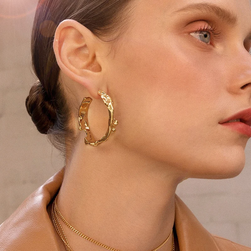 

Timeless Wonder Chic Geo Lava Metal Stud Statement Earrings for Women Party Top Amazing Gift Unique Alloy Rare Punk Earings 6231