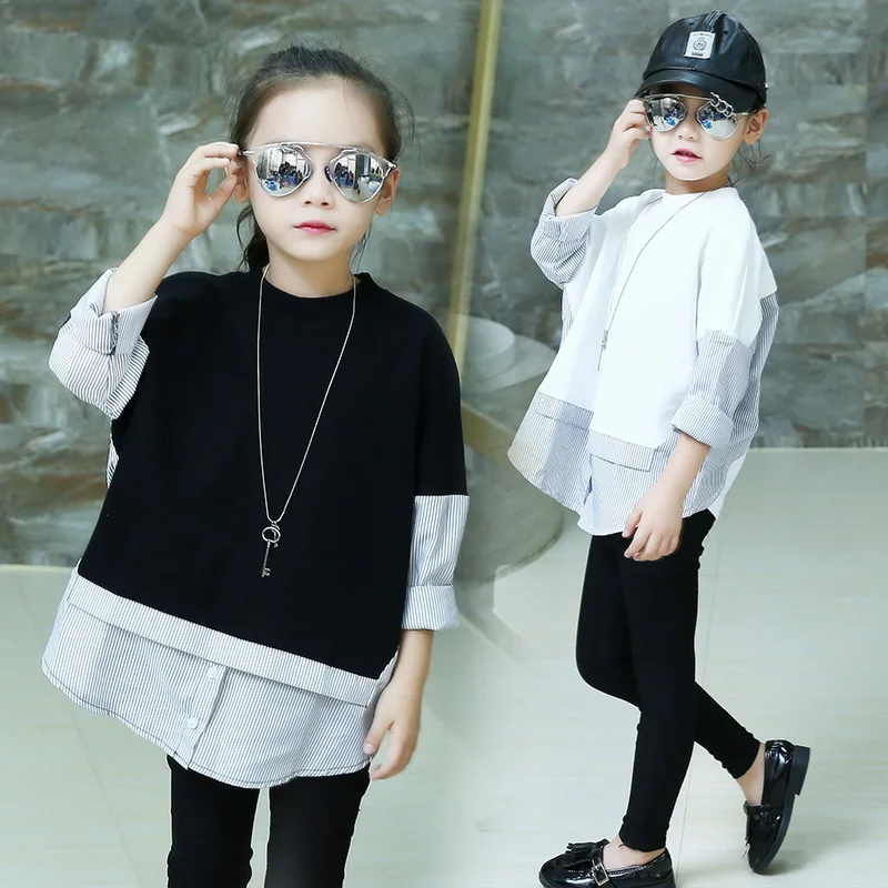 

2020 New Spring Baby Girls Blouses Tops Kids Black White Striped Blouses & Shirts Cute Baby Gilrs Shirt Casual Children Clothing