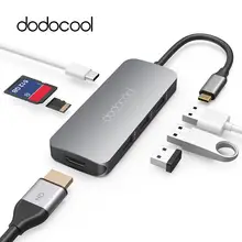 Dodocool 7 в 1 USB C USB-C концентратор с Тип C Мощность доставки 4 К видео HDMI USB концентратор для MacBook Pro samsung Galaxy S9 концентратор сплиттеры 3.0