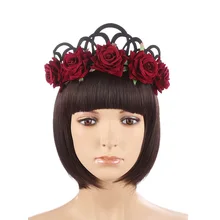 New Girls Hair Accessories Bridal Flower Crown Wedding Headband Flowers Wreath Headdress Women Sweet Garland Hairband