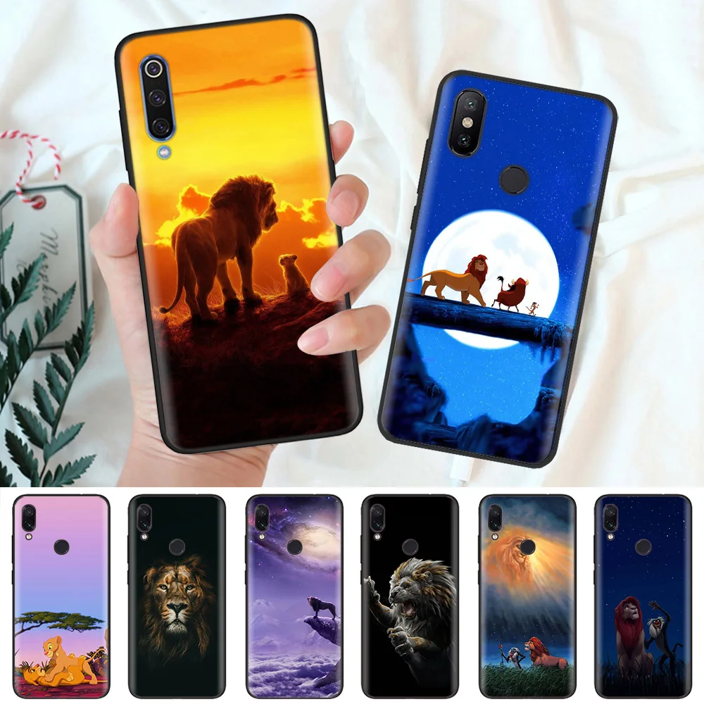 

Black Silicone Case Bag Cover for Xiaomi Mi A1 A2 8 Lite Play Redmi Note 7 6 6A 5 Plus 4X Pro Poco F1 Coque Core The Lion King