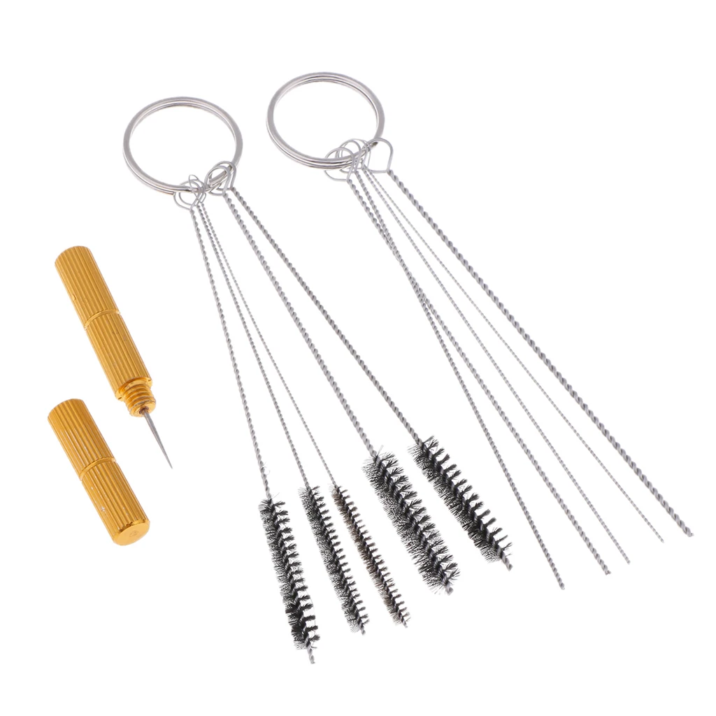 11pcs Airbrush Spray Cleaning Repair Tools Kit Needle & Nylon Hair Brush Set