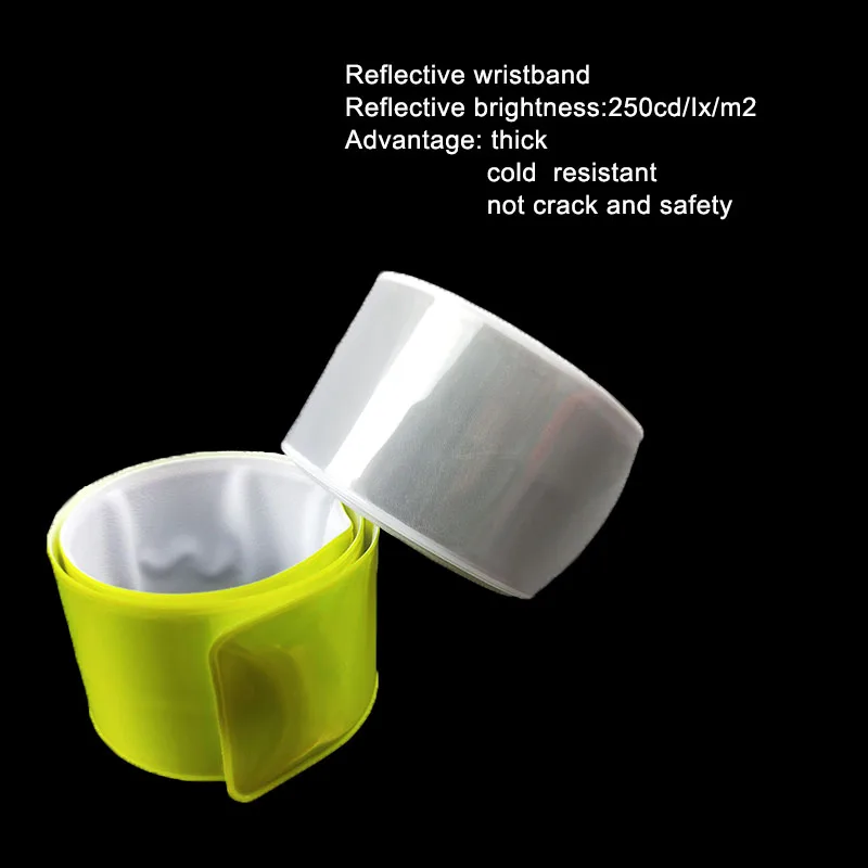 

41CM Meilite Reflexite material 250 candlelight Reflective Wristband slap band bracelets for bicycle riding running safety use