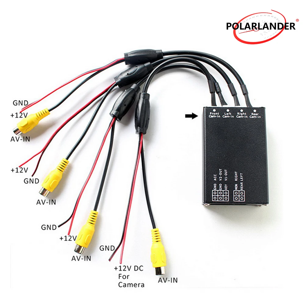 

Rear View Back UP Cameras Control Box 4 Way Cameras 360 View Car Camera Switch System For Rear Left Right Size Front Camera