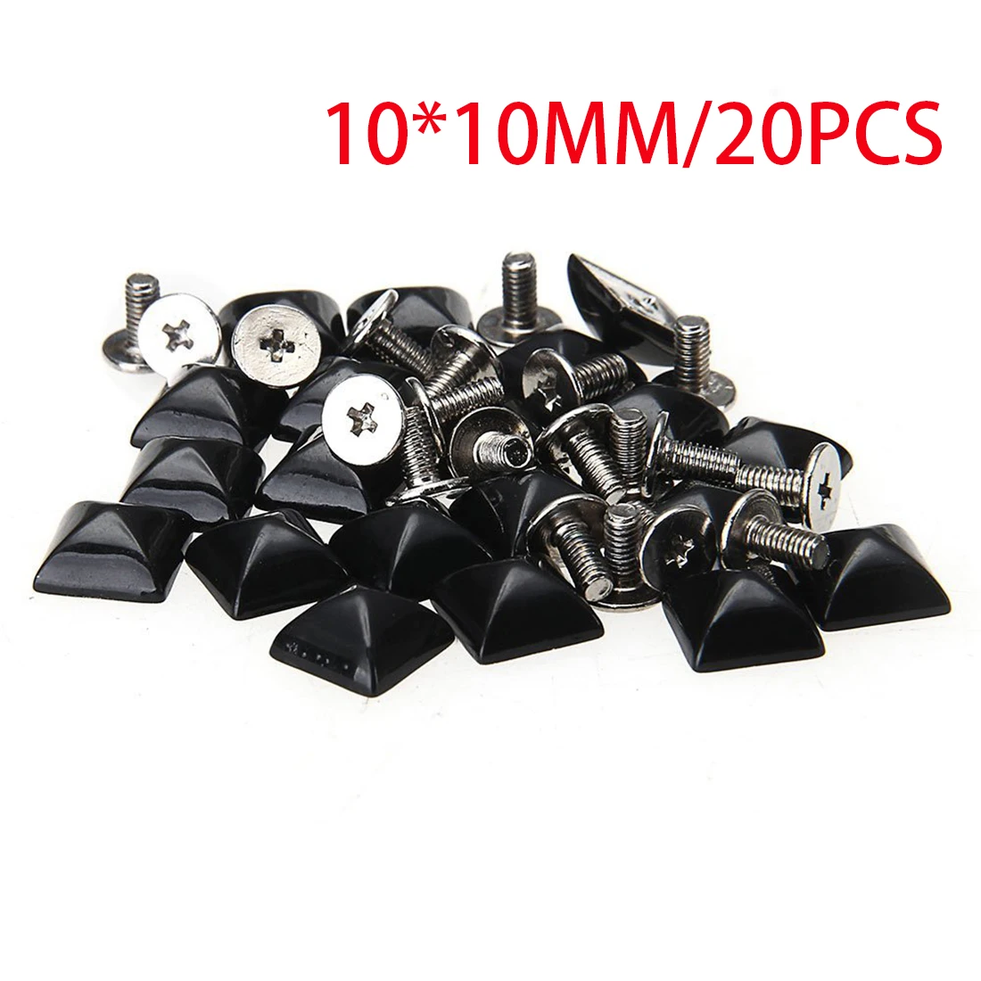 

Promotions 20pcs 10x10mm Alloy Ladder Square Pyramid Double Cap Rapid Rivet Punk Rock Leather Craft Rivet Accessories