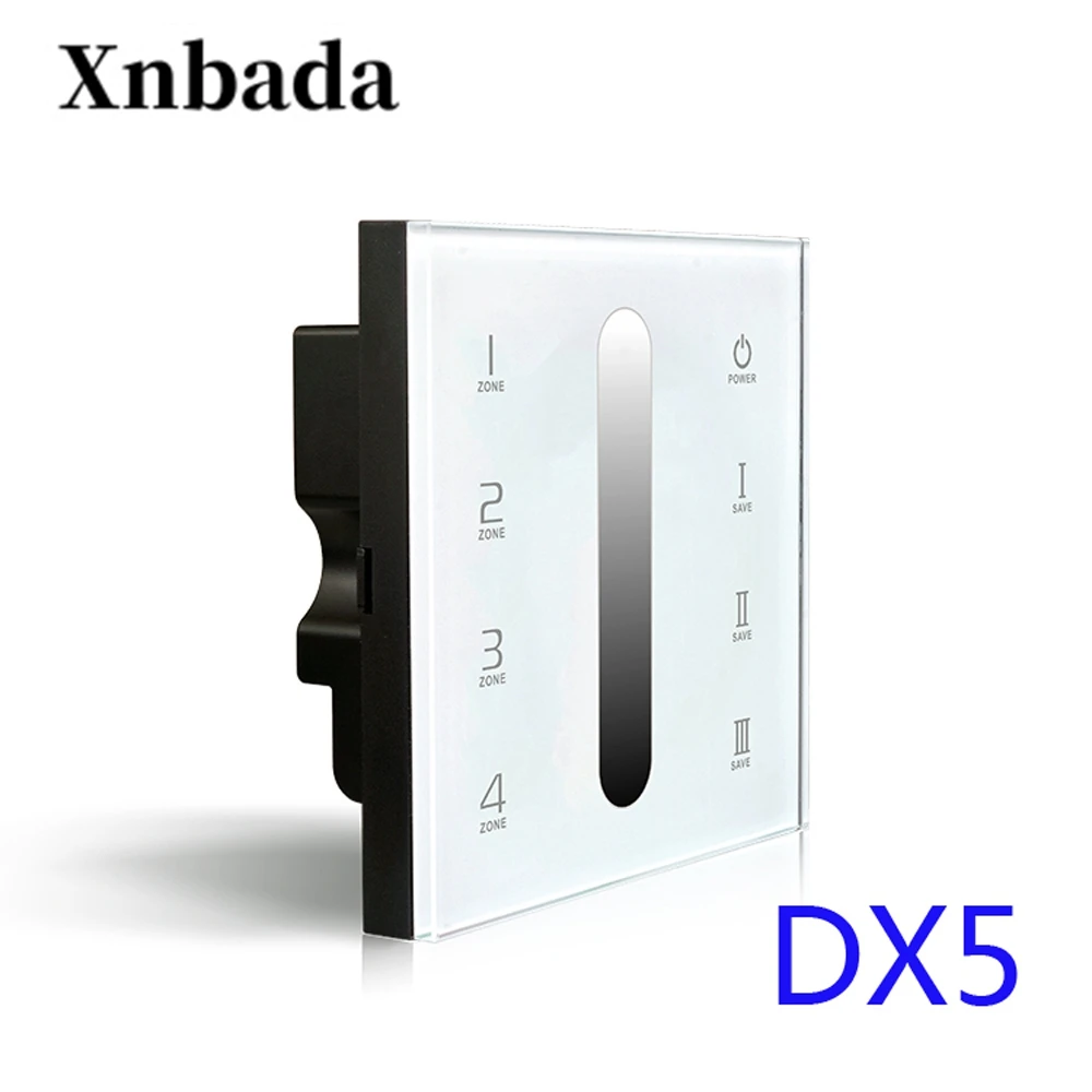 

DX5 touch panel led controller,AC100-240V input,RF 2.4G+DMX512 output signal for R4-5A/R4-CC Wireless receiver