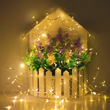 Светодиодный гирлянды из медной проволоки DC12V/USB/батарея светодиодный гирлянды Рождественские Свадебные Рождественские украшения