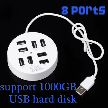 

Circular 8 Ports USB Hub, 60cm Cable Length High Speed USB 2.0 Splitter Adapter Computer Accessories for PC Laptop Notebook