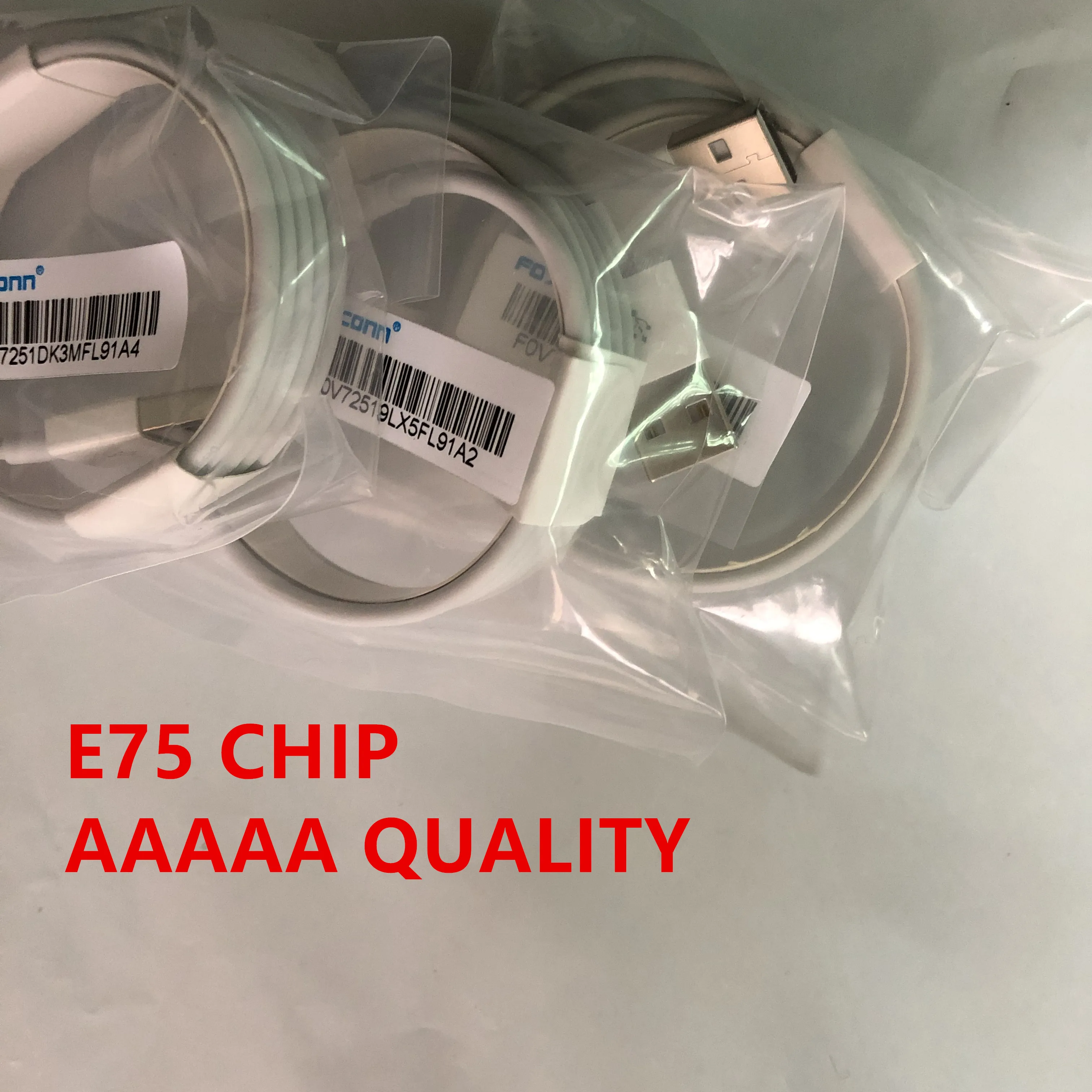 

10Pcs/lot,Genuine AAAAA 1m/3ft E75 Chip OD:3.0mm Data USB charger Cable for phone 6 7 Plus 8 X with retail box