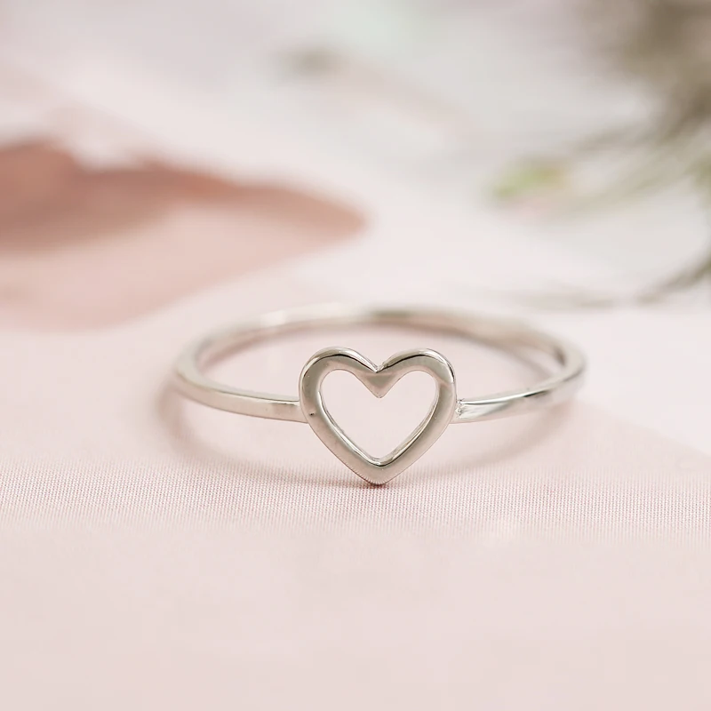 RscvonM Fashion Gold Silver Color Heart Shaped Wedding Ring for Woman Female Statement Engagement Party Jewelry Dropshipping