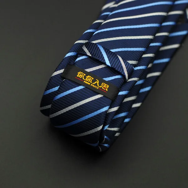 Mens High Fashion Nano Waterproof Black Skinny Neck Tie Slim Ties Narrow Neckties Jacquard 5.5 cm