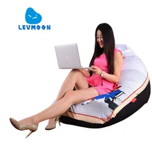 LEVMOON Beanbag Sofa Xiao Printing Seat Zac Comfort Bean Bag Bed Cover Without Filling Cotton Indoor Beanbags Lounge Chair
