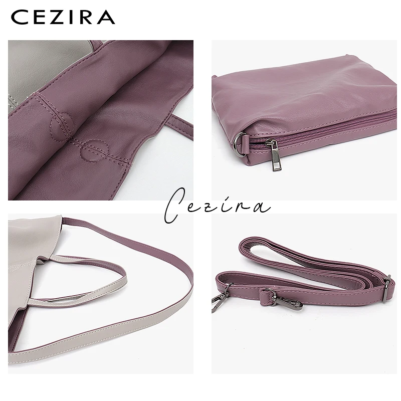Ceny CEZIRA sztuczna skóra dorywczo mody kobiet torebka na ramię dwa kolor odwracalne panie miękkie duże torby na ramię i Crossbody kobiet Hobo