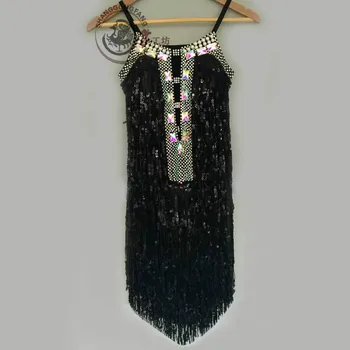 

New style latin dance costume sexy sequins tassel latin dance dress for women latin dance competition dresses A87 S-4XL